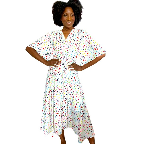 LORRAINE || POLKA DOT MAXI WRAP DRESS || WHITE RED